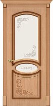 Дверь Браво модель Азалия цвет Дуб (Ф-01) Стекло Белое