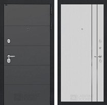 LABIRINT Входная металлическая дверь Арт Графит панель №10 цвет белый софт рельеф