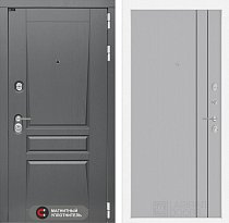 LABIRINT Входная металлическая дверь Платинум панель №10 цвет серый софт рельеф