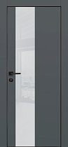 Profilo Porte модель PX-6 кромка чёрная с 4-х сторон цвет Графит матовый стекло лакобель лунный