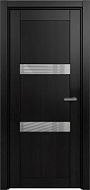 Дверь Status Estetica модель 832 Дуб чёрный стекло лакобель серый