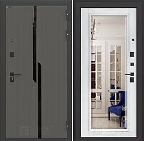 LABIRINT Входная металлическая дверь Карбон панель Зеркало Фацет белый софт