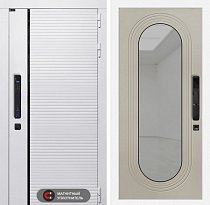 LABIRINT Входная металлическая дверь Роял Смарт панель Зеркало Дольче цвет капучино