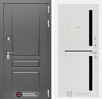 LABIRINT Входная металлическая дверь Платинум панель 2 сандал белый