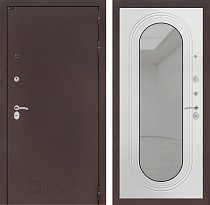 LABIRINT Входная металлическая дверь Классик антик медь панель Зеркало Дольче белый софт