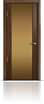 Дверь Мильяна модель Омега-2 цвет Американский орех триплекс бронзовый