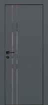 Profilo Porte модель PX-11 кромка чёрная с 4-х сторон цвет Графит матовый стекло лакобель серый
