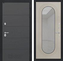 LABIRINT Входная металлическая дверь Арт Графит панель Зеркало Дольче цвет капучино