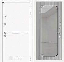 LABIRINT Входная металлическая дверь Лайн Вайт панель Зеркало Аркада цвет веллюто ферро с патиной