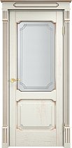 Дверь Массив Дуба модель Д7 цвет эмаль F120+патина золото стекло 7-3