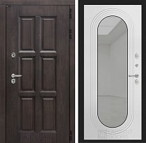 LABIRINT Входная металлическая дверь Лондон панель Зеркало Дольче цвет белый софт