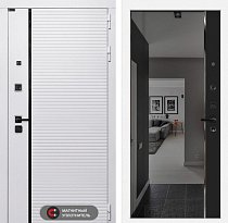 LABIRINT Входная металлическая дверь Роял панель Зеркало Максимум цвет чёрный кварц