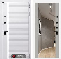 LABIRINT Входная металлическая дверь Роял панель Зеркало Максимум цвет грей софт