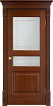 Дверь Массив Дуба модель Д5 цвет Коньяк стекло 5-2/5-2