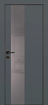 Profilo Porte модель PX-6 кромка чёрная с 4-х сторон цвет Графит матовый стекло лакобель серый