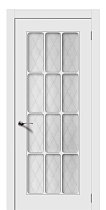 Дверь Верда модель Ноктюрн ДО-2 эмаль Белая стекло