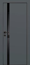 Profilo Porte модель PX-8 кромка чёрная с 4-х сторон цвет Графит матовый стекло лакобель чёрный