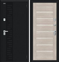 Входная Дверь Thermo Техно Д2/BChrome Букле черное/Cappuccino Melinga