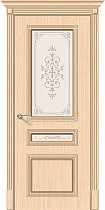 Дверь Браво модель Стиль цвет Белый дуб (Ф-22) Стекло Белое