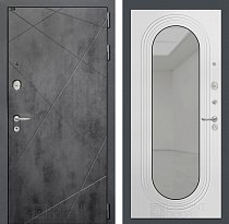 LABIRINT Входная металлическая дверь Лофт панель Зеркало Дольче цвет белый софт