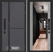 LABIRINT Входная металлическая дверь Лаб-3 Смарт панель Зеркало Максимум цвет бетон светлый