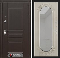 LABIRINT Входная металлическая дверь Мегаполис панель Зеркало Дольче цвет капучино