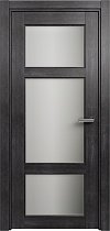 Дверь Status Classic модель 542 Дуб чёрный стекло Сатинато белое