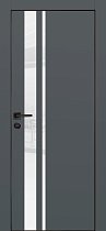 Profilo Porte модель PX-16 кромка чёрная с 4-х сторон цвет Графит матовый стекло лакобель белый