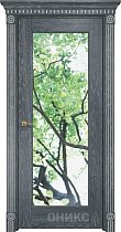 Дверь Оникс модель Техно цвет Дуб седой триплекс чёрный фотопечать Рис.29