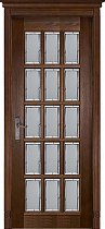 Двери Регионов модель Лондон-2 массив ольхи цвет античный орех со стеклом