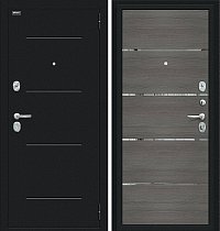 Входная Дверь модель Лайн цвет Букле черное/Grey Melinga