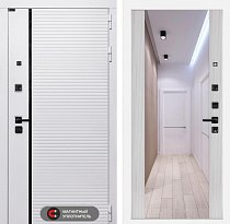 LABIRINT Входная металлическая дверь Роял панель Зеркало Максимум цвет сандал белый