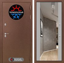 LABIRINT Входная металлическая дверь ТЕРМО панель Зеркало Максимум грей soft