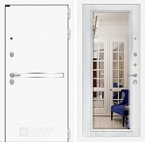 LABIRINT Входная металлическая дверь Лайн Вайт панель Зеркало Фацет белый софт