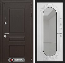 LABIRINT Входная металлическая дверь Мегаполис панель Зеркало Дольче цвет белый софт