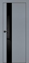 Profilo Porte модель PX-10 кромка чёрная с 4-х сторон цвет Серый матовый стекло лакобель чёрный