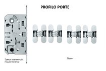 Profilo Porte Комплект №31 РБ фурнитуры: скрытые петли 4 шт, замок под фиксатор магнитный цвет хром