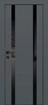 Profilo Porte модель PX-9 кромка чёрная с 4-х сторон цвет Графит матовый стекло лакобель чёрный