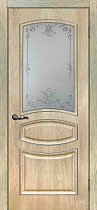 Дверь МариаМ Сиена-5 Дуб песочный стекло контур серебро