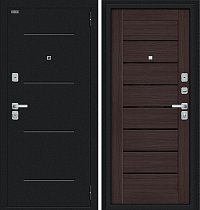 Входная Дверь модель Техно/BChrome цвет Букле черное/Wenge Melinga
