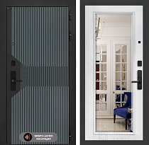 LABIRINT Входная металлическая дверь Смартлаб панель Зеркало Фацет цвет белый софт