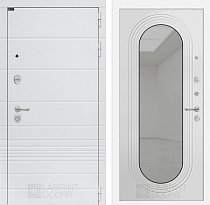 LABIRINT Входная металлическая дверь Трендо панель Зеркало Дольче цвет белый софт