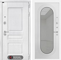 LABIRINT Входная металлическая дверь Версаль панель Зеркало Дольче цвет белый софт