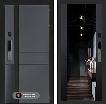 LABIRINT Входная металлическая дверь ЭвоЛаб Смарт панель Зеркало Максимум цвет чёрный кварц
