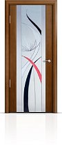 Дверь Мильяна модель Омега-2 цвет Анегри витраж Одуванчик