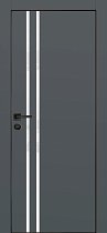 Profilo Porte модель PX-11 кромка чёрная с 4-х сторон цвет Графит матовый стекло лакобель белый