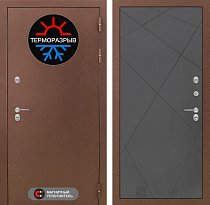 LABIRINT Входная металлическая дверь ТЕРМО панель 24 графит софт