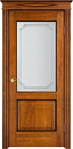 Дверь Массив Дуба модель Д13 цвет Медовый+патина орех стекло 13-5