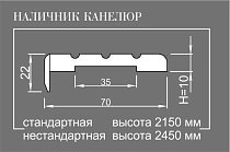 Двери Регионов Наличник "T" каннелюр массив дуба цвет слоновая кость 1 шт.