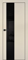 Profilo Porte модель PX-6 кромка чёрная с 4-х сторон цвет Бежевый матовый стекло лакобель чёрный
